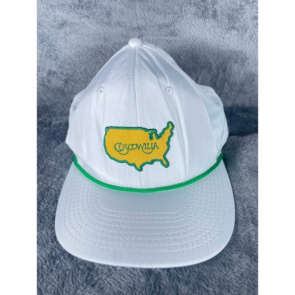 Pukka Cuscowilla Golf Rope Hat Mens White Snapback Embroidered Logo Cap